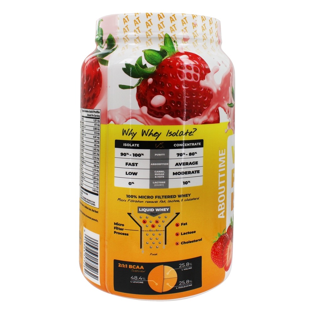 Morango Isolada de Proteína Whey - 2 lbs. About Time - Imagem 4