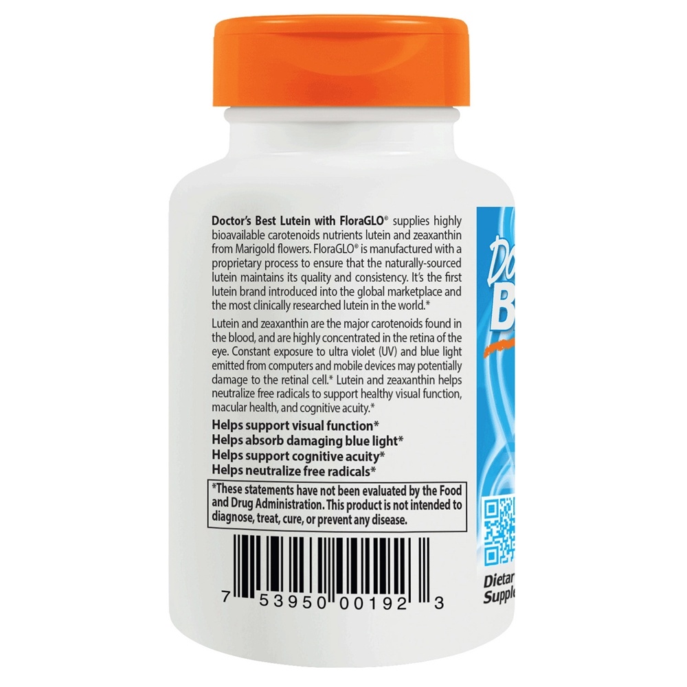Luteína com FloraGLO 20 mg. - 60 Softgels Doctor's Best - Imagem 3