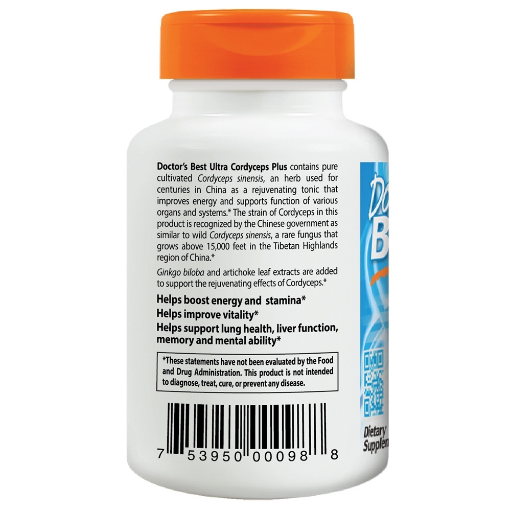 Extremista Cordycep Mais 750 mg. - Cápsulas vegetarianas 60 Doctor's Best - Imagem 3