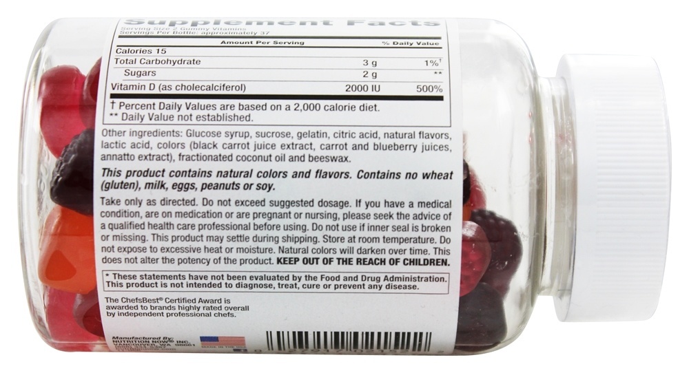Vitamina D Vitaminas Gomosas Adultas 2000 IU - 75 Gummies Nutrition Now - Imagem 3