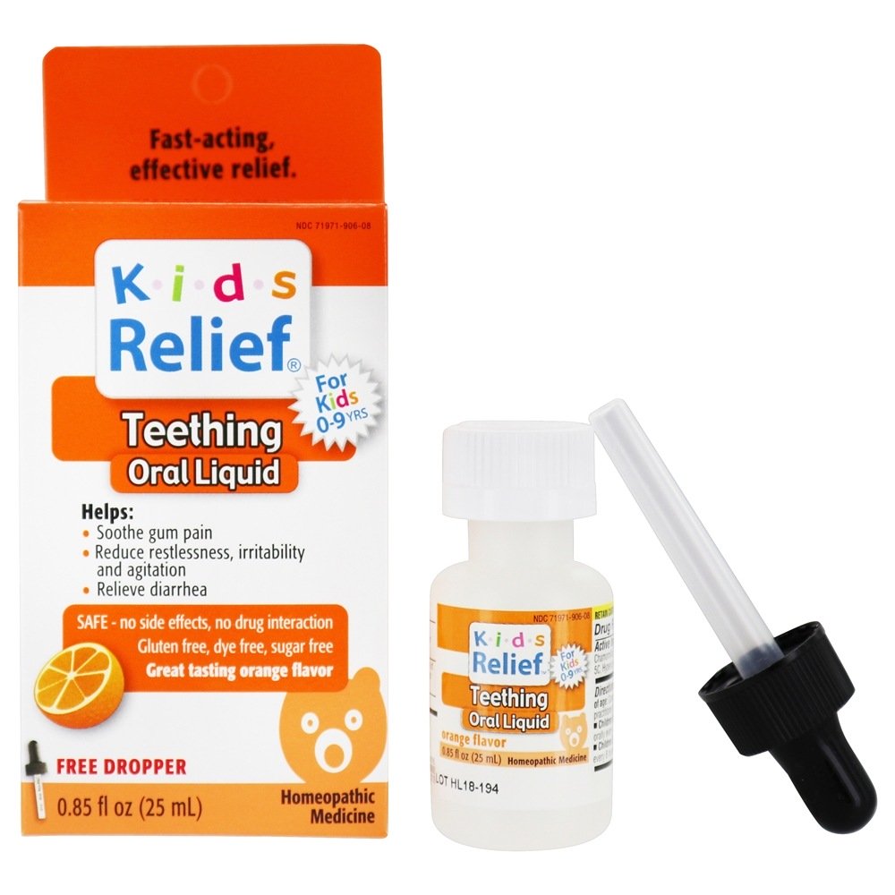 Líquido Oral de Alívio para Crianças para Crianças 0 - 9 Yrs Sabor Laranja - 0.85 fl. oz. Homeolab USA