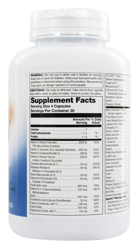 Spectro Man Multivitamínico Para Homens - Cápsulas 120 Solaray - Imagem 2