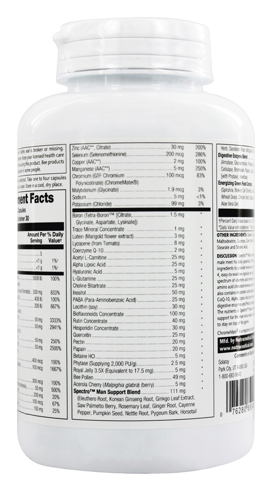 Spectro Man Multivitamínico Para Homens - Cápsulas 120 Solaray - Imagem 3
