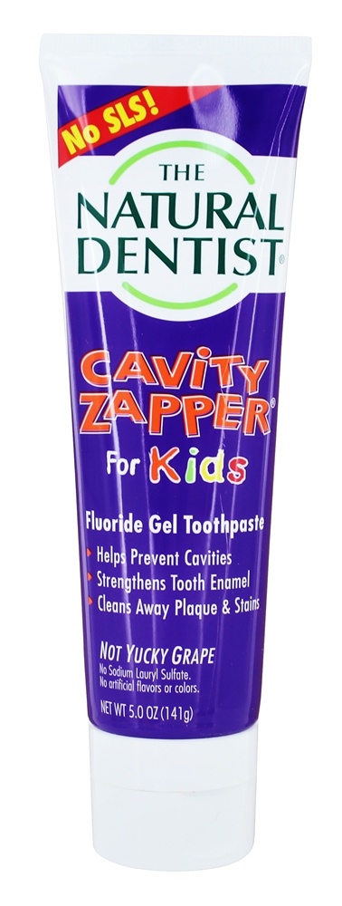 Pasta de dentes do gel do fluoreto de Zapper da cavidade para as crianças não Yucky Uva - 5 oz. The Natural Dentist