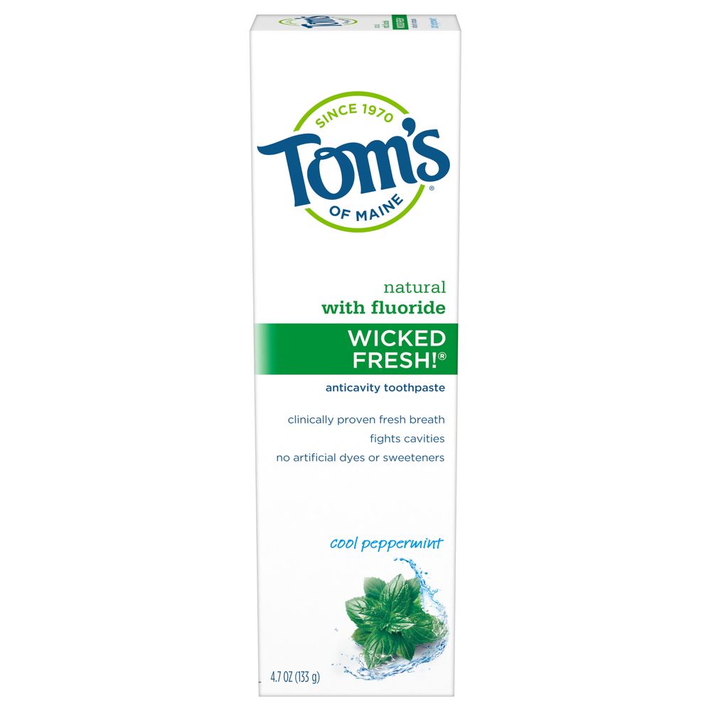 Creme dental natural Wicked Fresh com flúor Peppermint fresco - 4.7 oz. Tom's of Maine