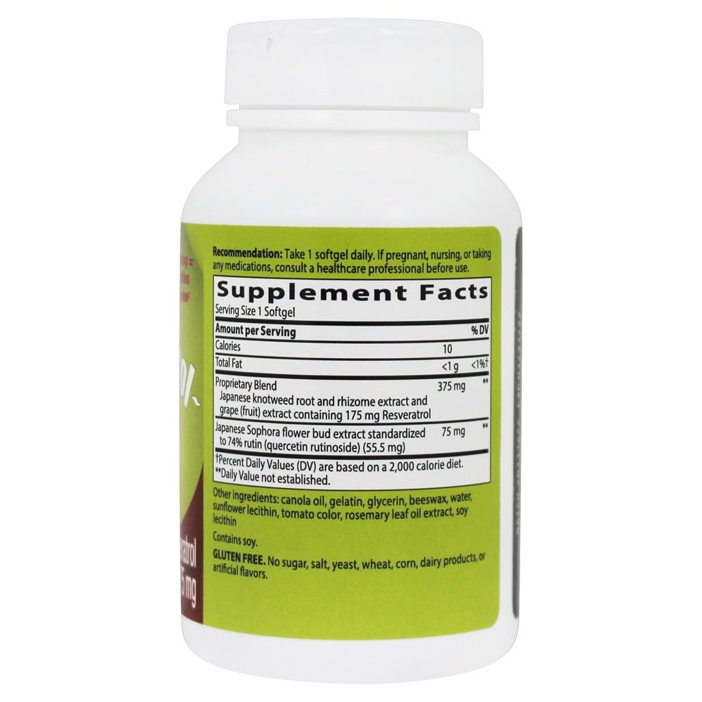 Alta potência do Resveratrol Forte 175 mg . - 60 Softgels Nature's Way - Imagem 2