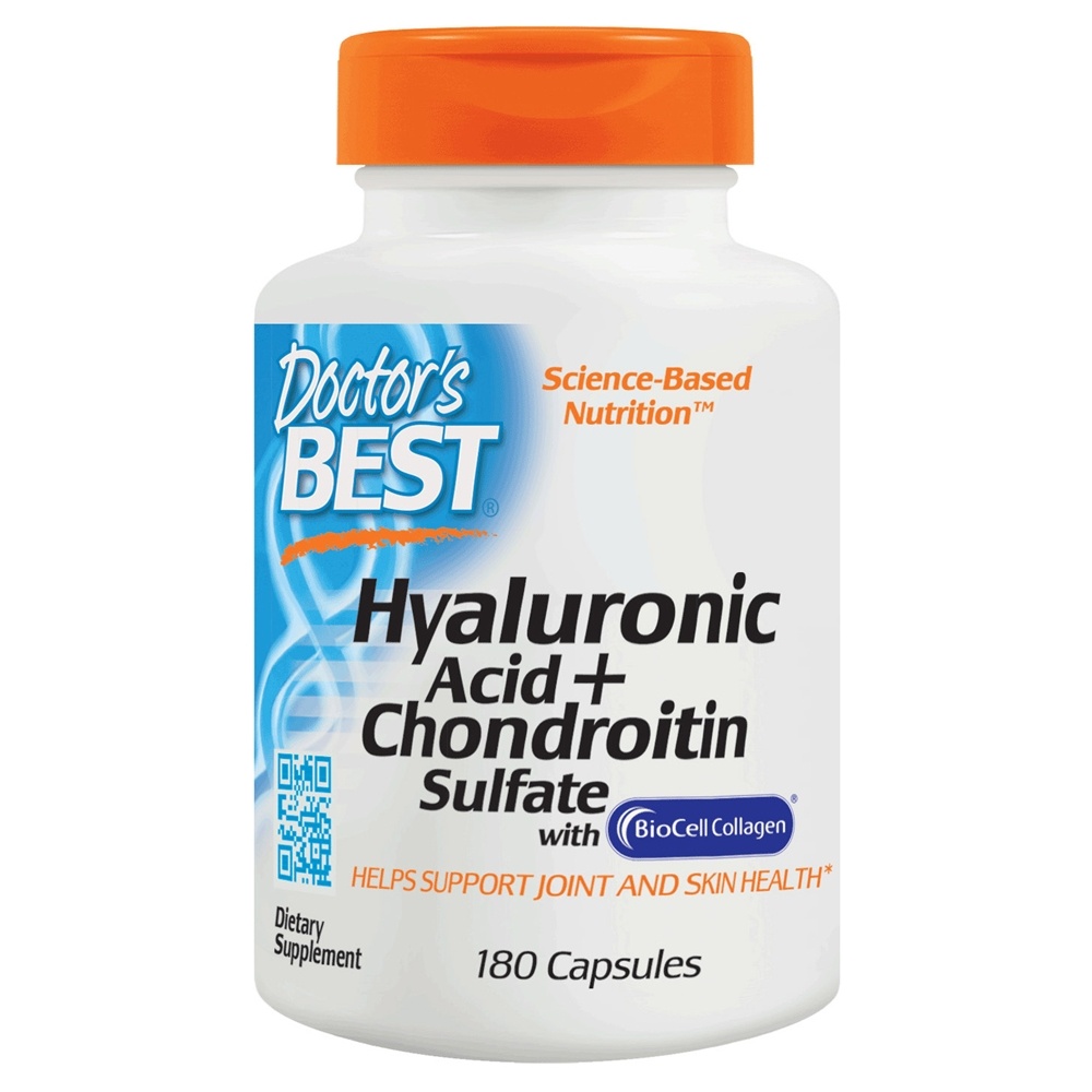 Ácido Hialurônico + Sulfato de Condroitina com Colágeno BioCell - Cápsulas 180 Doctor's Best