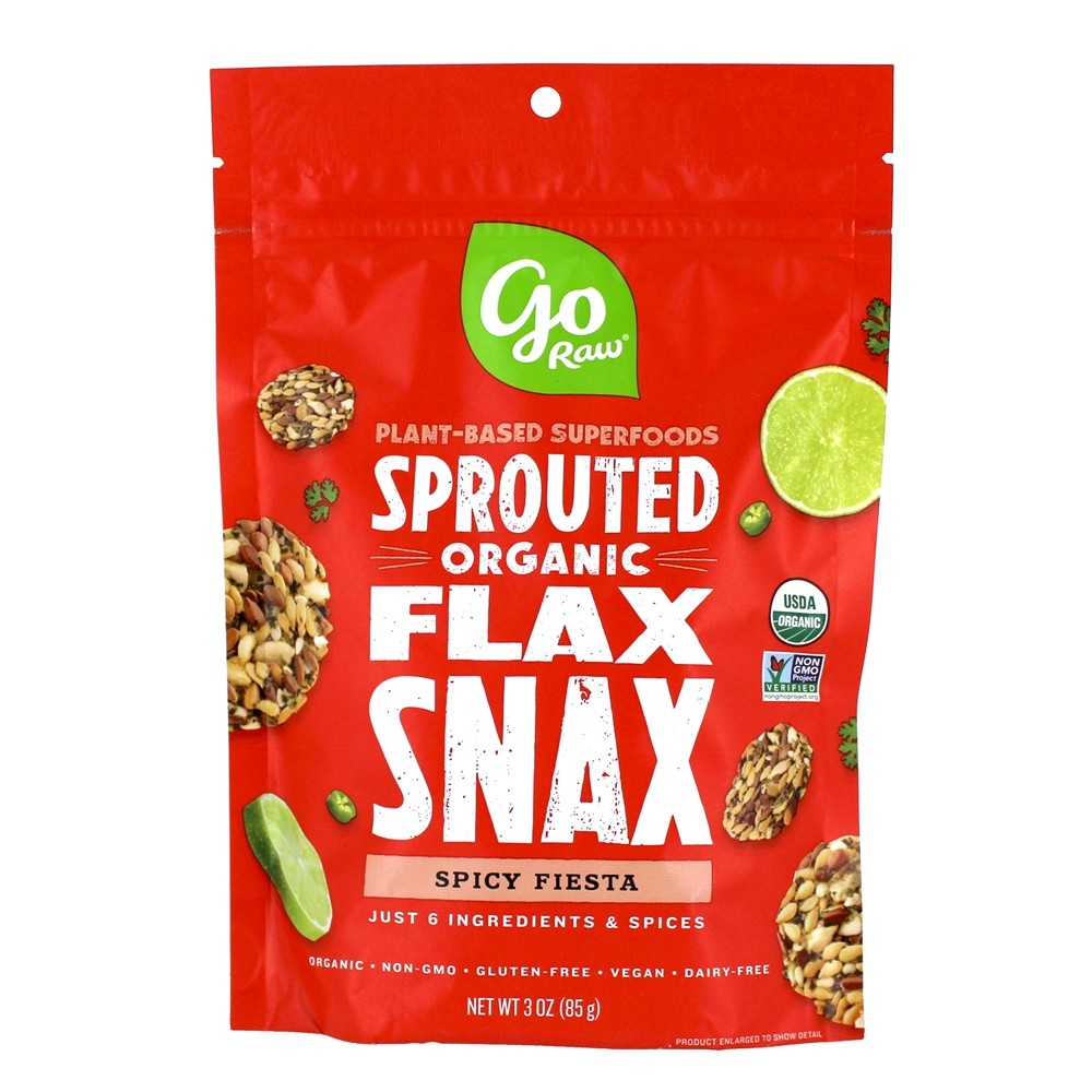 Espetada de linho orgânicas brotadas Spicy Fiesta - 3 oz. Go Raw
