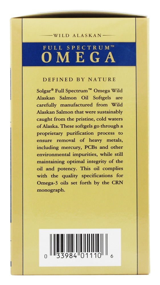 Full Spectrum Omega Óleo de Salmão Selvagem do Alasca - 120 Softgels Solgar - Imagem 4