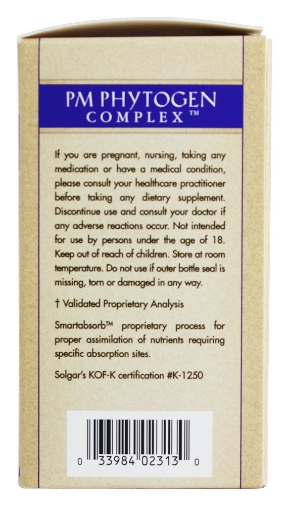 PM PhytoGen Complex - 60 Tablets Solgar - Imagem 4