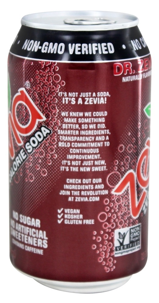 Toda a soda natural adoçada com estévia 12 oz. Latas Dr. Zevia Sabor - Pacote 6 Zevia - Imagem 4