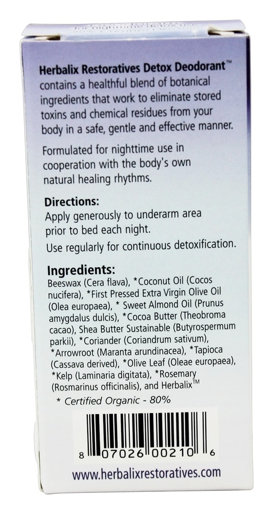 Desodorante de desintoxicação para uso noturno de desintoxicação - 2.5 oz. Herbalix Restoratives - Imagem 2