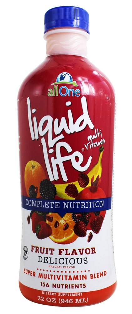 Liquid Life Super Mistura Multivitamínica Sabor de Frutas - 32 fl. oz. All One