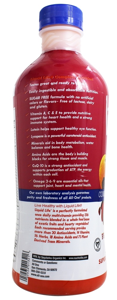 Liquid Life Super Mistura Multivitamínica Sabor de Frutas - 32 fl. oz. All One - Imagem 3