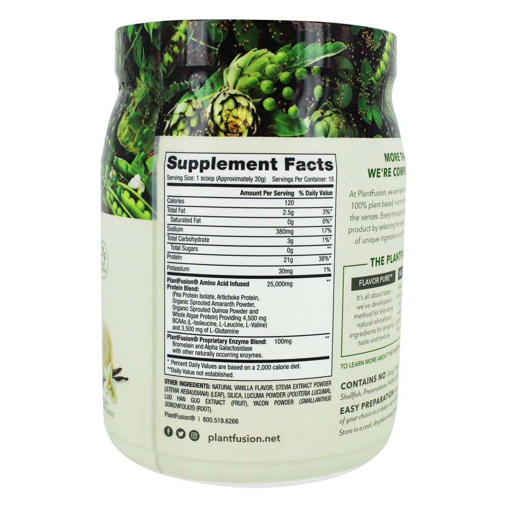 Feijão De Baunilha Completo De Proteína Em Pó - 1 lb. PlantFusion - Imagem 2
