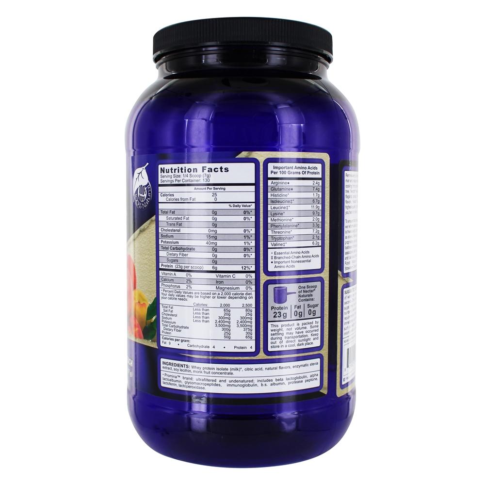 Néctar Naturals Soro de leite coalhado Proteína Isolar Natural Pêssego - 2 lbs. Syntrax - Imagem 2