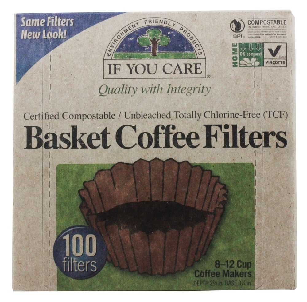 Café Filtros 8 polegada Cesta Cru Totalmente Cloro-Livre (TCF) - 100 Filtro (s) If You Care