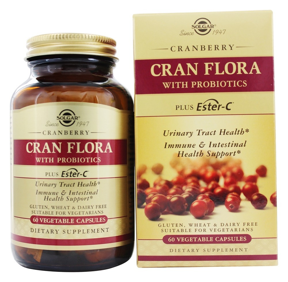 Cran Flora Com Probióticos & Ester C - Cápsulas vegetarianas 60 Solgar