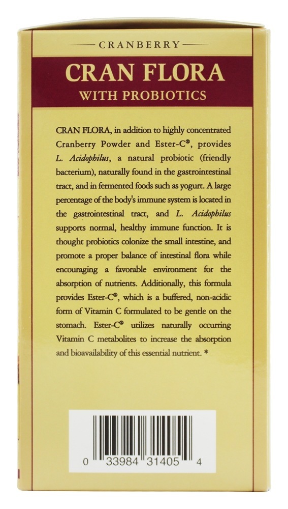 Cran Flora Com Probióticos & Ester C - Cápsulas vegetarianas 60 Solgar - Imagem 4