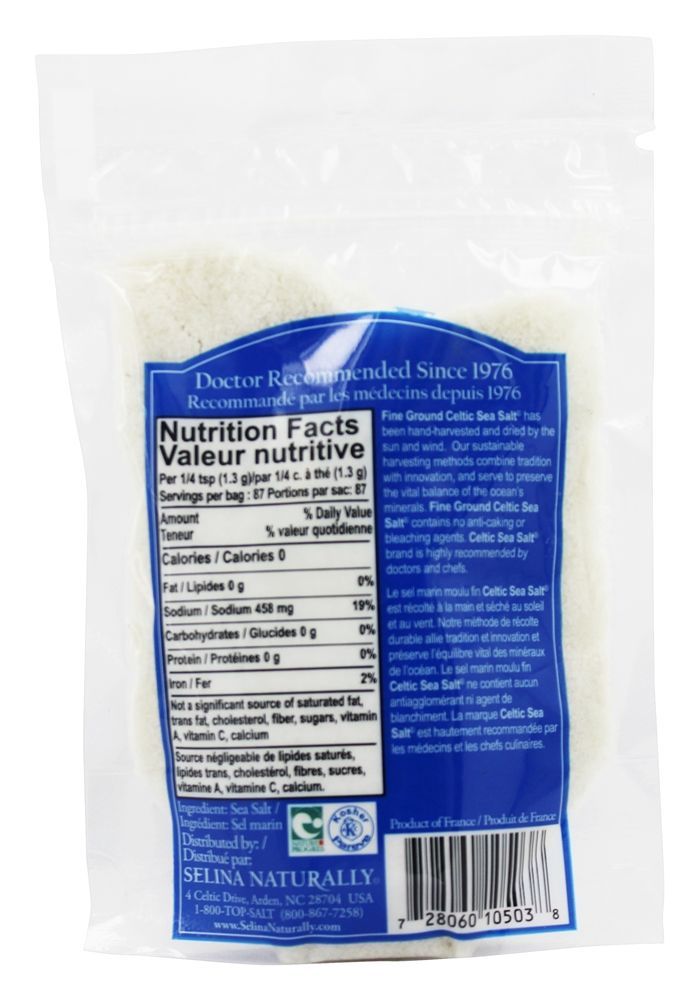 Terra fina do saco Resealable da mistura mineral vital - 4 oz. Celtic Sea Salt - Imagem 2