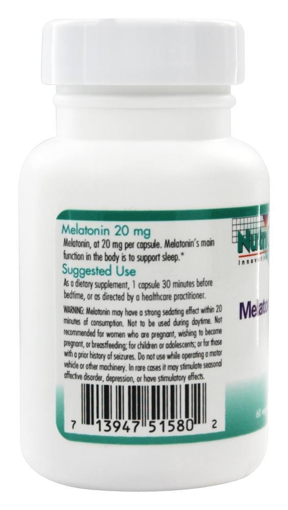 Melatonina 20 mg. - Cápsulas vegetarianas 60 Nutricology - Imagem 3