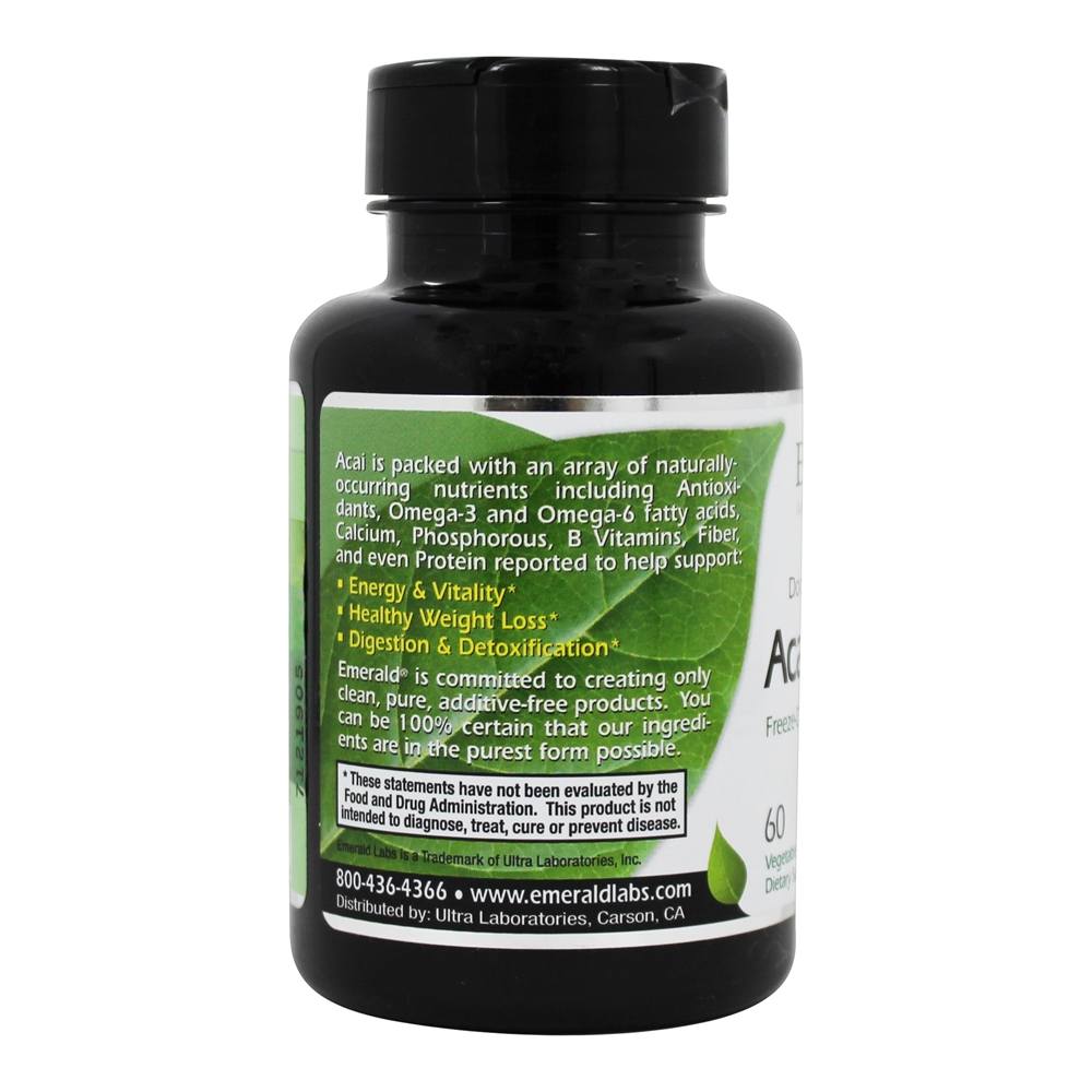 Açaí Berry liofilizado fresco - 60 Cápsulas Vegetarianas Anteriormente FruitrientsXEmerald Labs - Imagem 2