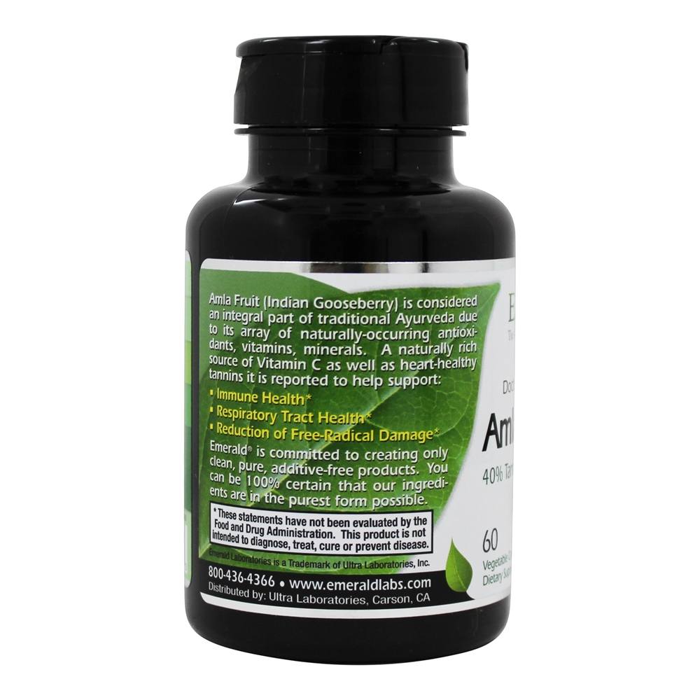 Amla Fruto Natural Fonte Vitamina C - 60 Cápsulas Vegetarianas Anteriormente FruitrientsXEmerald Labs - Imagem 3