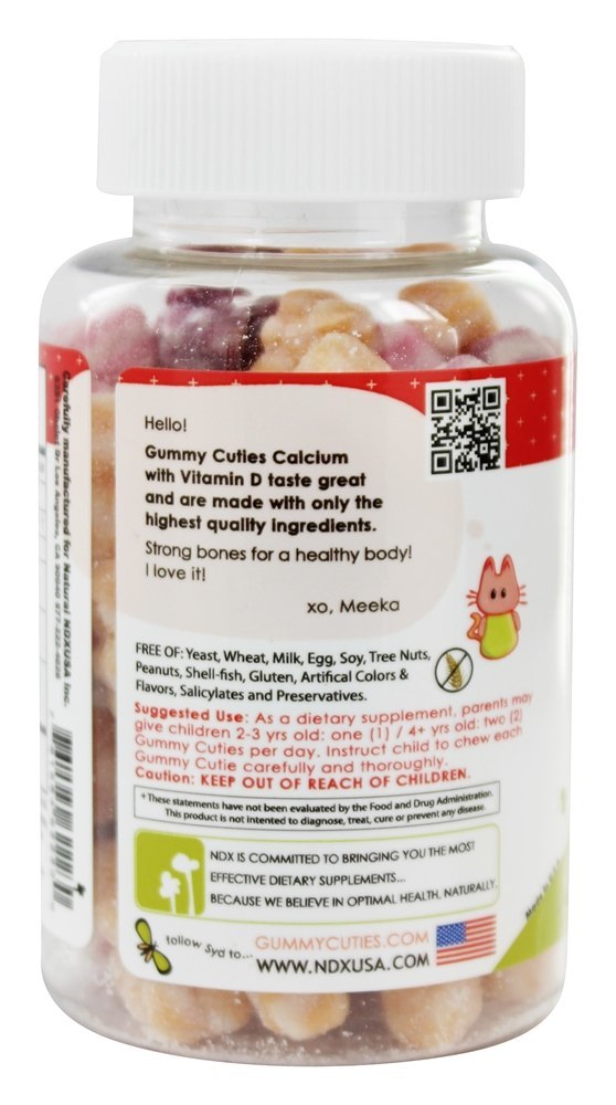 Gummy Cuties Cálcio Com Vitamina D Para Crianças - 60 Gummies Natural Dynamix - Imagem 3