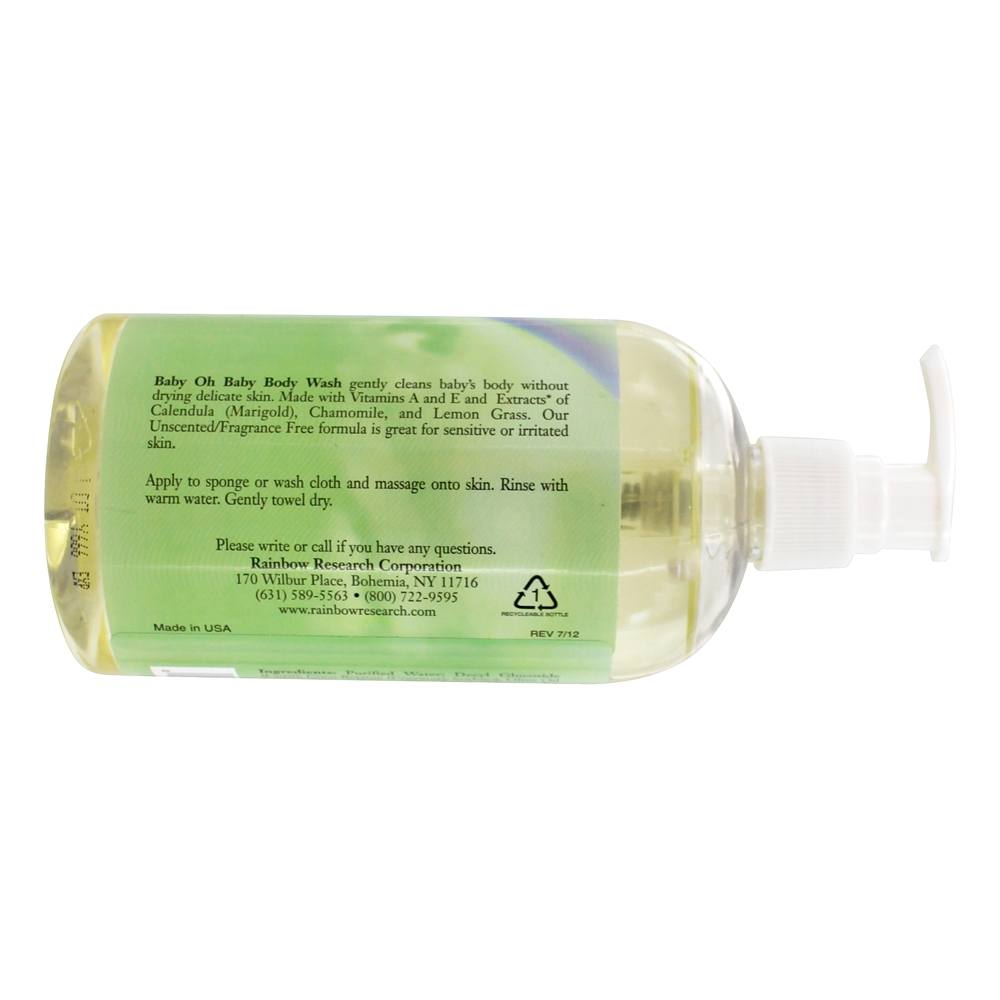 Bebê ó Bebê De ervas Corpo Lavar Unscented - 16 fl. oz. Rainbow Research - Imagem 3