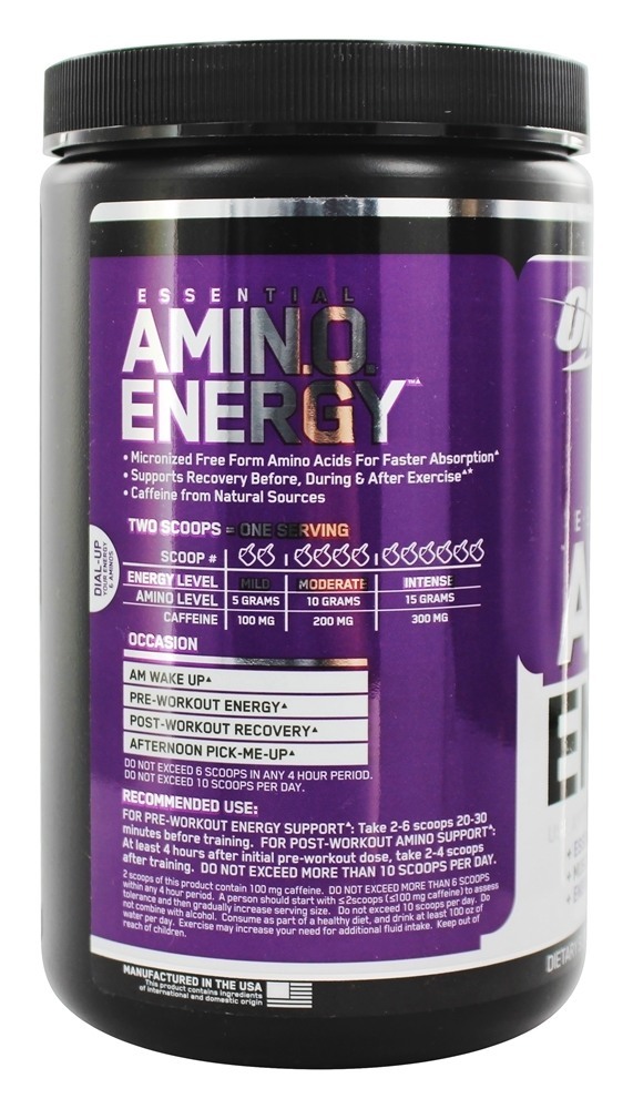 AmiN.O Essencial. Uva Concord Energy - 9.5 oz. Optimum Nutrition - Imagem 3