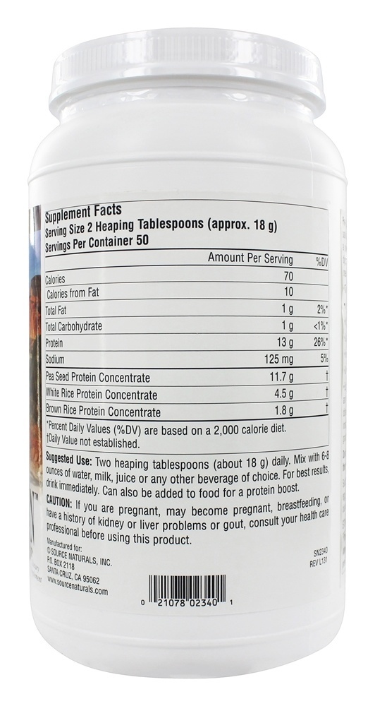 Proteína Vegan Completa Pró-VegaTein em Pó - 32 oz. Source Naturals - Imagem 2