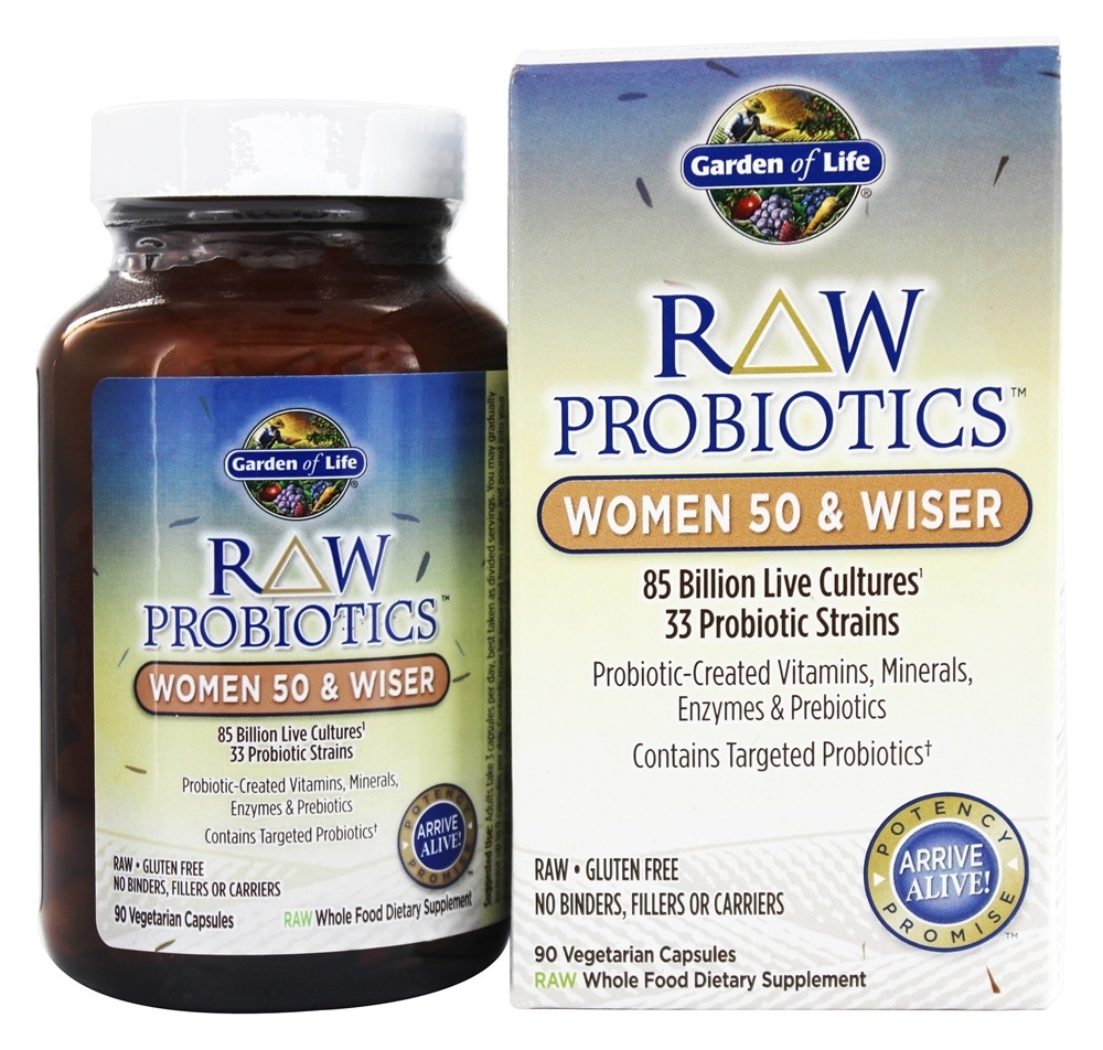 RAW Probiótico para Mulheres 50+ Anos 85 Bilhões de UFC - Cápsulas vegetarianas 90 Garden of Life