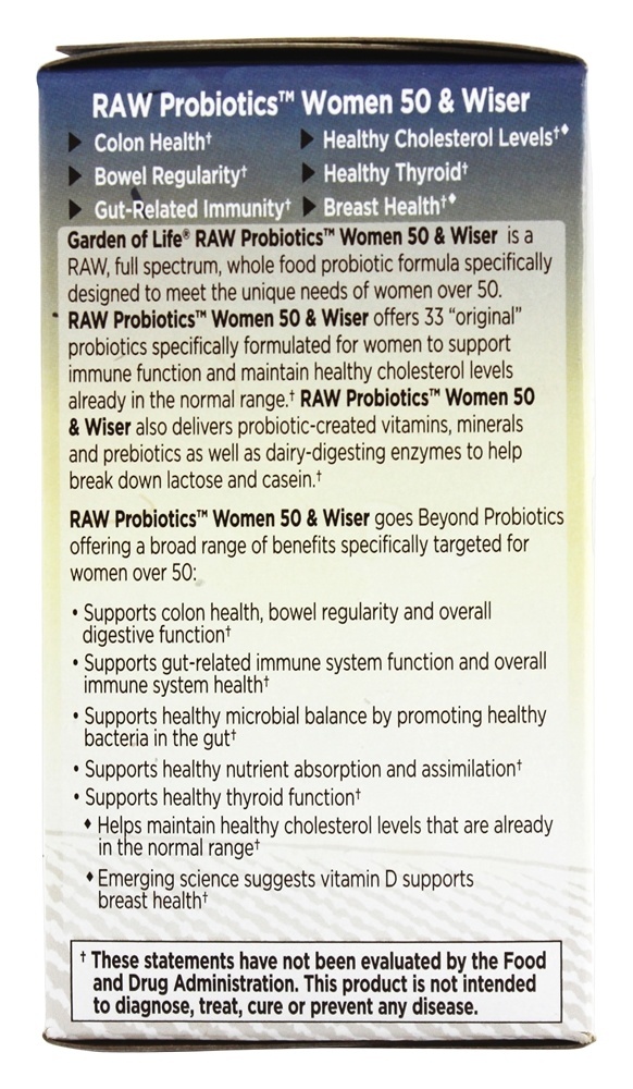 RAW Probiótico para Mulheres 50+ Anos 85 Bilhões de UFC - Cápsulas vegetarianas 90 Garden of Life - Imagem 4