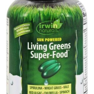 Sun Powered Living Greens SuperAlimento - 60 Cápsulas Antigamente Verdes Densos em Nutrientes e Verdes Energia Fito-Alimentar Irwin Naturals