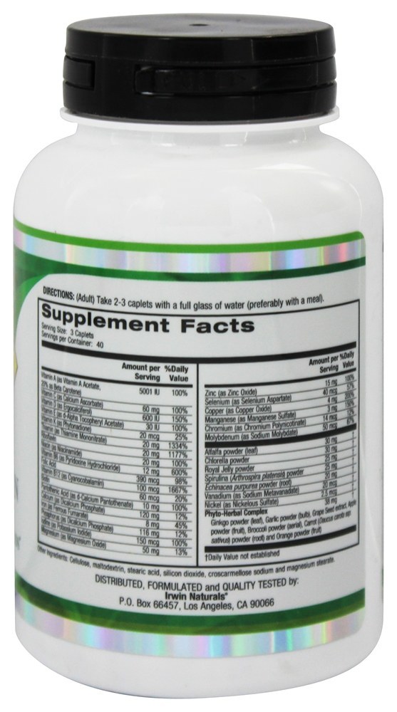 Super Múltiplas Vitamina Com Ervas & Energizers Phyto Nutrientes & Verde Superfood - 120 Cápsulas Dr. Linus Pauling - Imagem 2