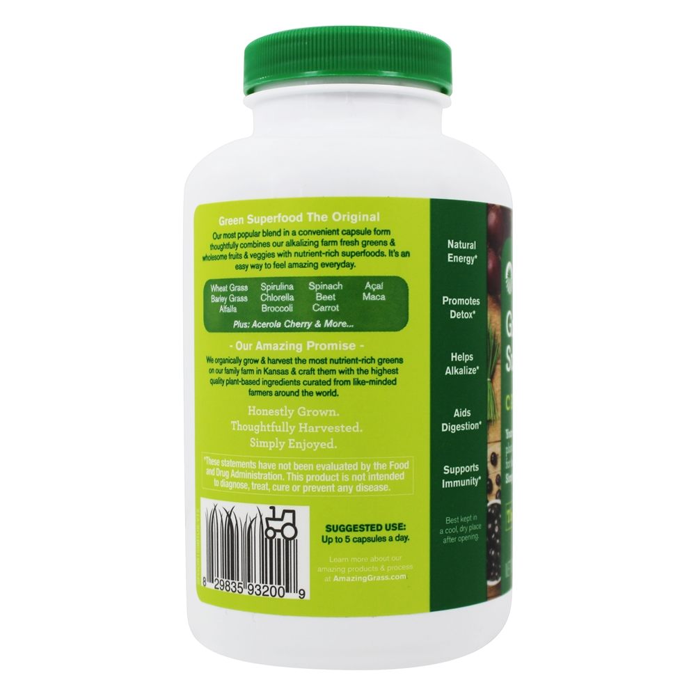 Green SuperFood 650 mg. - Cápsulas vegetarianas 150 Amazing Grass - Imagem 3