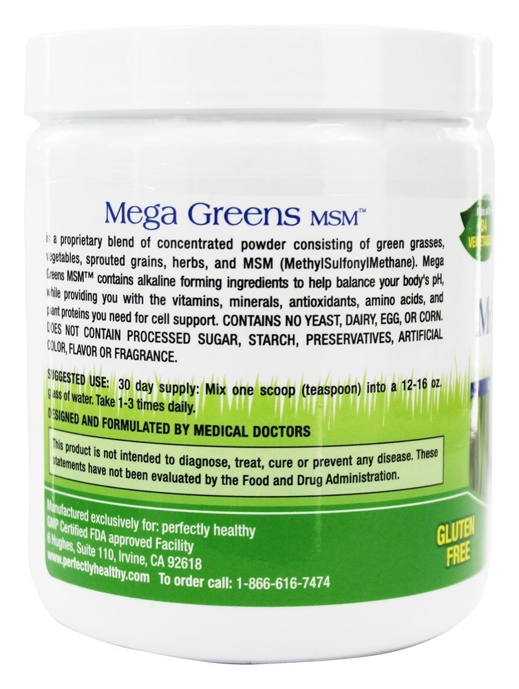 Mega Greens Plus MSM - 8 oz. Perfectly Healthy - Imagem 3