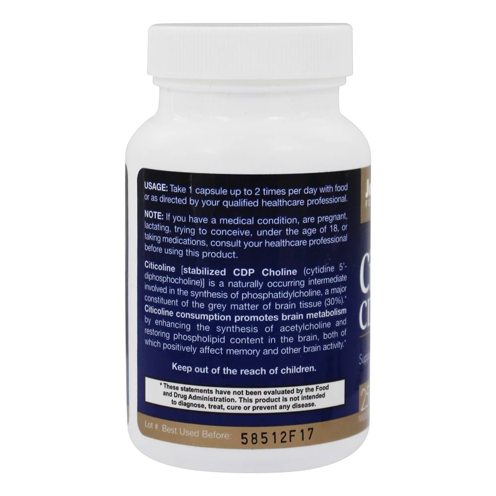 Citicoline CDP Colina 250 mg. - Cápsulas 120 Jarrow Formulas - Imagem 3