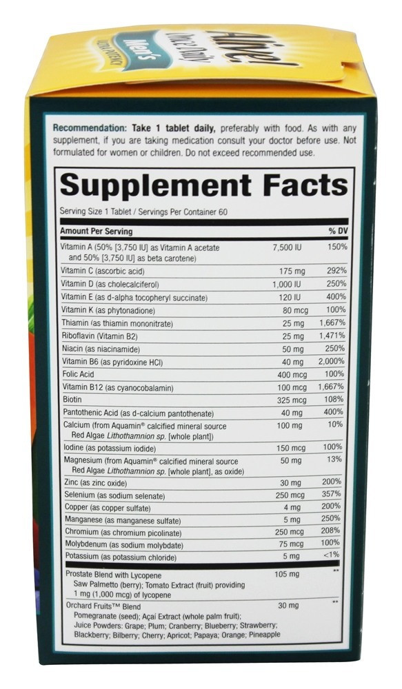 Alive! Multivitamínico & Energizador Integral Para Homens Ultra Potência - 60 Tablets Nature's Way - Imagem 2