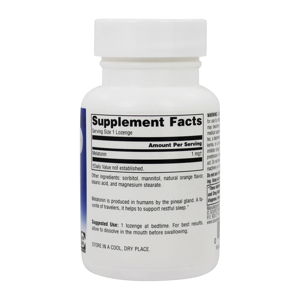 Melatonina Laranja 1 mg. - 100 Pastilhas Source Naturals - Imagem 2