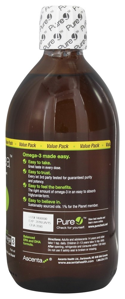 NutraSea HP Suplemento de Omega-3 Com EPA & DHA Sabor Limão - 16.9 fl. oz. Ascenta Health - Imagem 2