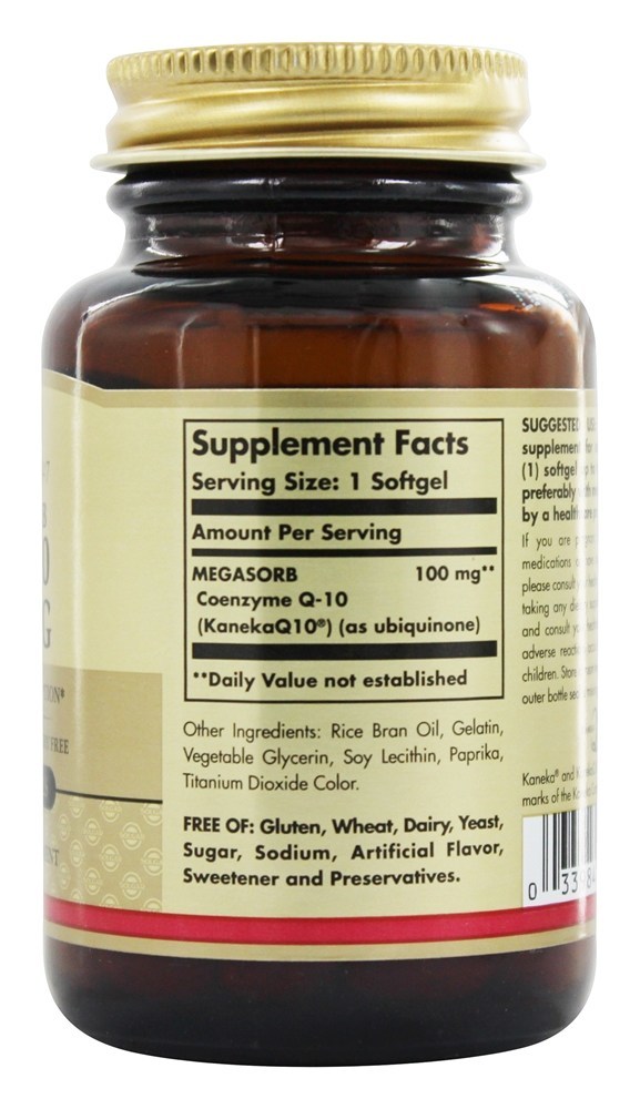 Megasorb CoQ-10 100 mg. - 60 Softgels Solgar - Imagem 2