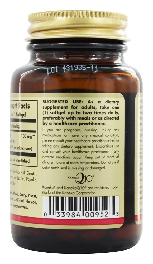 Megasorb CoQ-10 100 mg. - 60 Softgels Solgar - Imagem 3