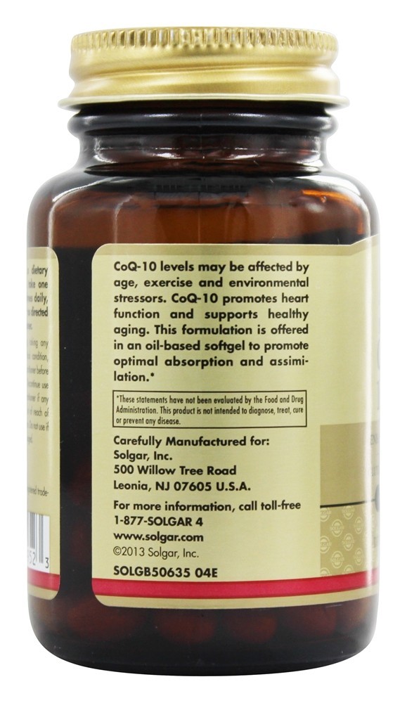 Megasorb CoQ-10 100 mg. - 60 Softgels Solgar - Imagem 4