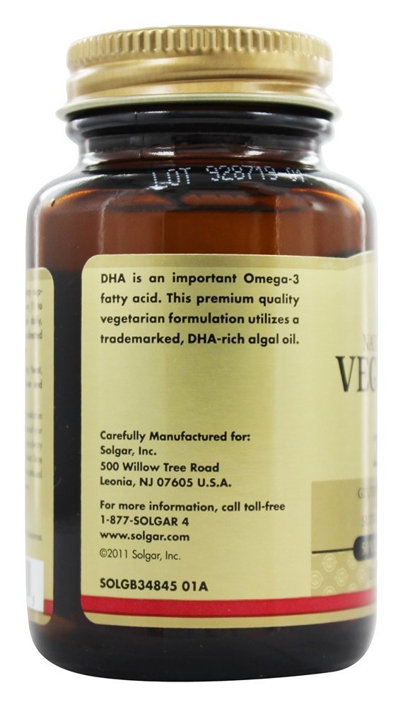 Omega-3 Natural DHA Vegetariano 200 mg. - 50 Cápsulas Vegetarianas Solgar - Imagem 4