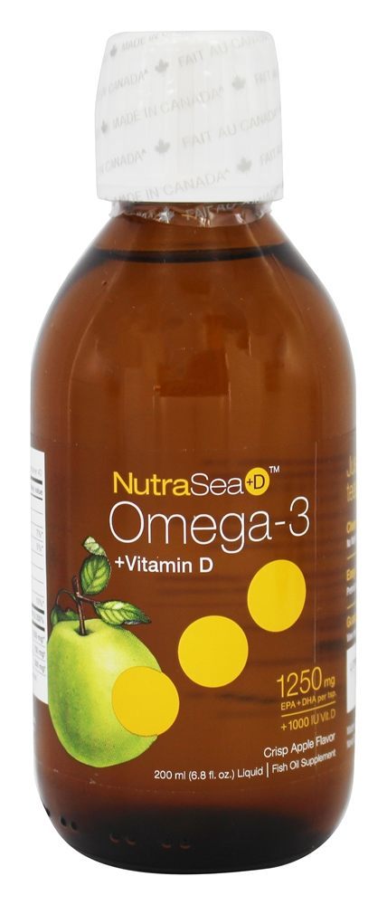 NutraSea+D Omega-3 Com Vitamina D Sabor Maçã - 6.8 fl. oz. Ascenta Health