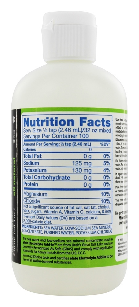 Todo o frasco de recarga de economia de eletrólito natural Add-in - 8.3 fl. oz. Elete - Imagem 2