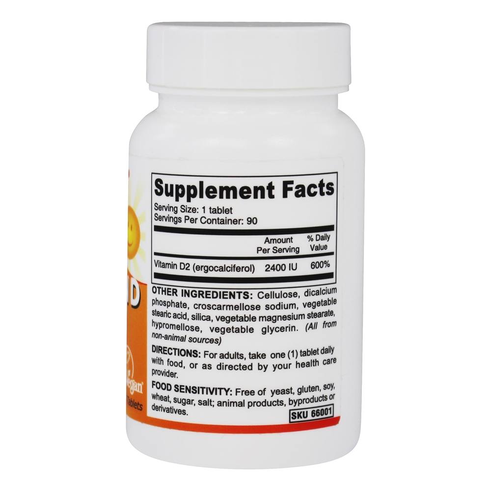Vitamina D Vegana D2 2400 UI - 90 Tablets Deva Nutrition - Imagem 2