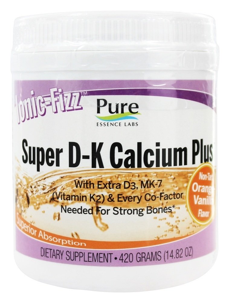 Ionic-Fizz Super D K Cálcio Plus Sabor Laranja & Baunilha - 14.82 oz. Pure Essence Labs