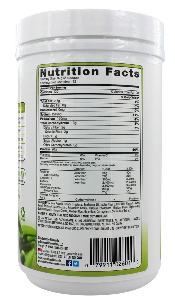 Baunilha Em Pó De Proteína De Ervilha - 15.66 oz. Naturade - Imagem 2